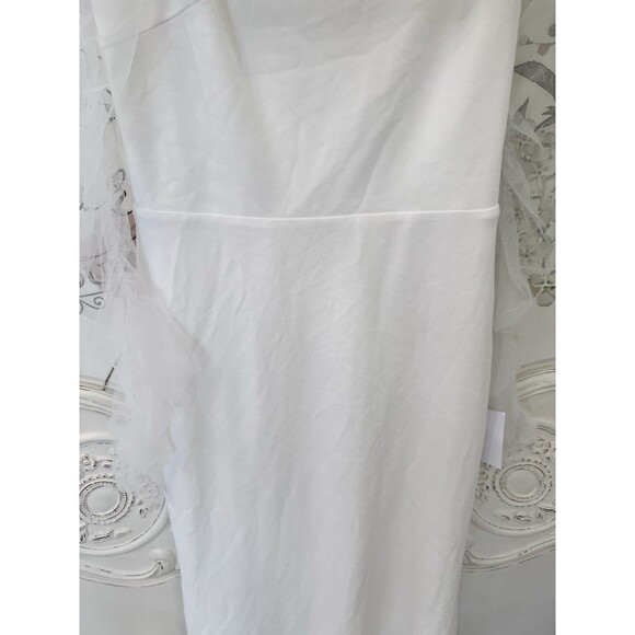 Lulus Beautifully Beloved Dress Women's M White Off the Shoulder Wedding NWT - Picture 7 of 13